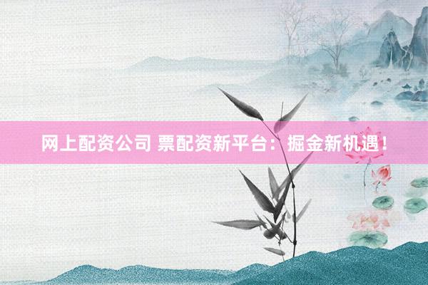 网上配资公司 票配资新平台：掘金新机遇！