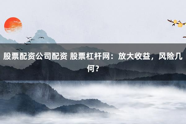 股票配资公司配资 股票杠杆网：放大收益，风险几何？